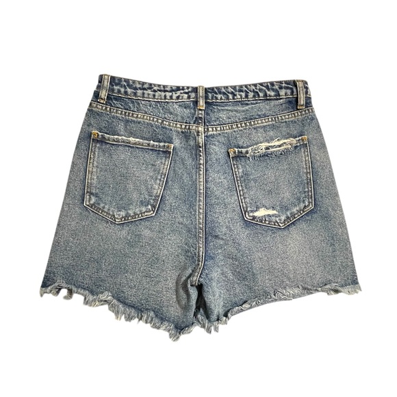 Boutique Blue Distressed Jean Shorts - Picture 2 of 4